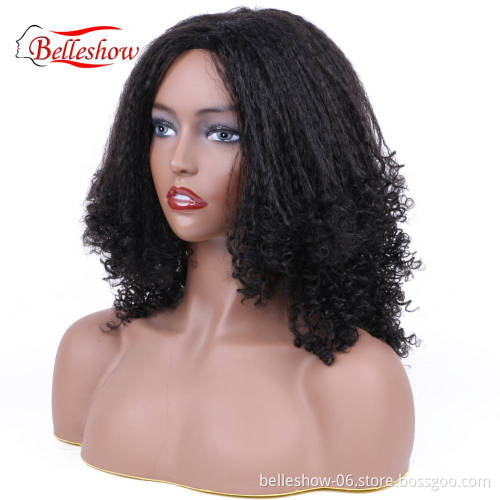 Hot sell cheap curly long yaki synthetic hairs  mongolian kinky curly hair wig short kinky curly wigs  afro kinky curly  wigs